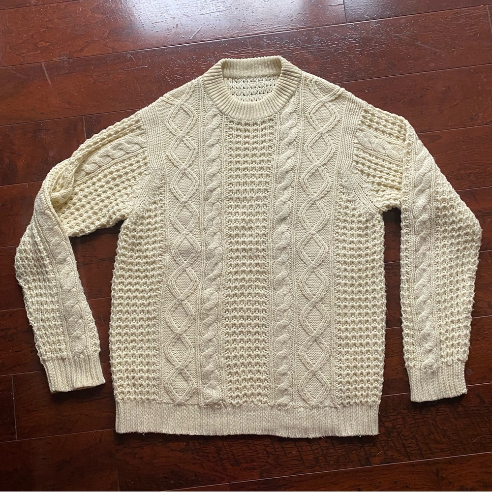 Classic Cream Cable Knit Sweater